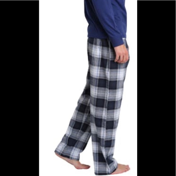 NEW SLEEP HERO Navy Plaid Flannel Lounge Set-Sze L - Picture 5 of 10